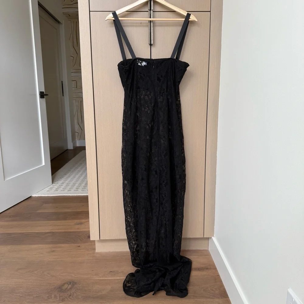 NEW!! Lovers + Friends Gracia Gown Black Lace Sheer Dress, L - Picture 11 of 12